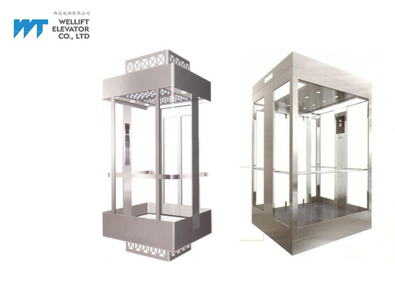 کابین کامل شیشه ای پانورامیک شیشه ای آسانسور / مشاهده بار آسانسور 630-1600 کیلوگرم
